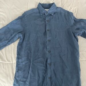 Massimo Dutti Linen Shirt in Blue